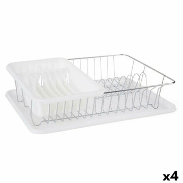Abtropfsieb für die Spüle Kinvara Weiß 43,5 x 11 x 33,5 cm (4 Stück)