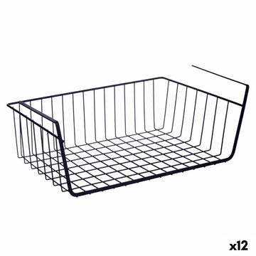 Küchenregalkorb Kinvara Schwarz Metall Eisen 42 x 14 x 26 cm 45 x 32 x 28 cm (12 Stück)