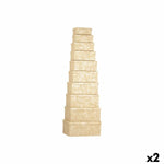 Satz stapelbarer Organizerboxen Pincello natürlich Pappe Streifen (2 Stück)