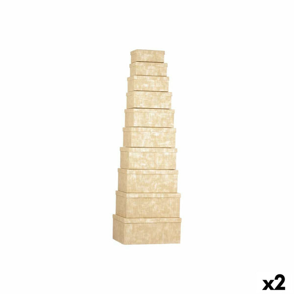 Satz stapelbarer Organizerboxen Pincello natürlich Pappe Streifen (2 Stück)