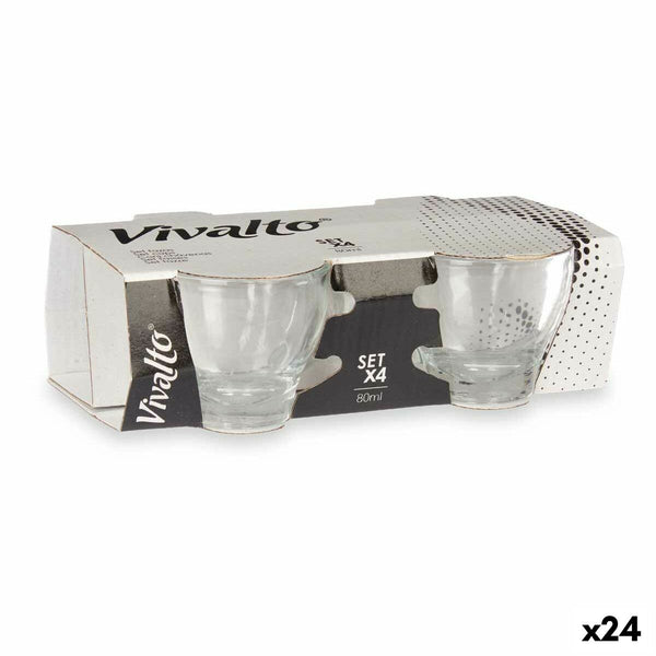 Satz von Kaffeetassen Vivalto RYG6073 RYG6073 Durchsichtig Glas 80 ml (24 Stück)