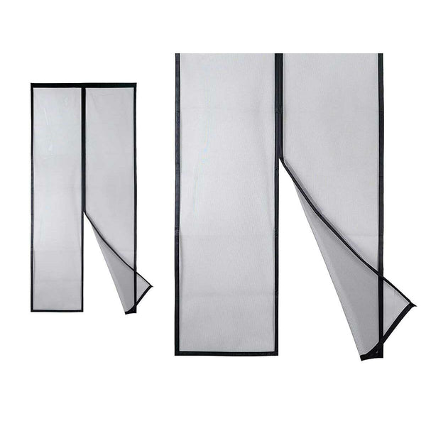 Moskitonetz Kipit BA2301-490 Schwarz Polyester Magnet 90 x 210 cm Plattenspeicher (12 Stück)