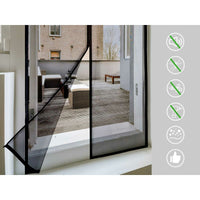 Moskitonetz Kipit BA2301-490 Schwarz Polyester Magnet 90 x 210 cm Plattenspeicher (12 Stück)