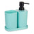 Badezimmer Set Berilo B8108-S3-MINT Schwarz grün Polypropylen (12 Stück)