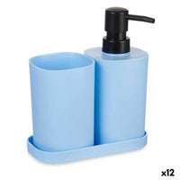 Badezimmer Set Berilo B8108-S3-BLUE Blau Schwarz Polypropylen (12 Stück)