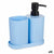 Badezimmer Set Berilo B8108-S3-BLUE Blau Schwarz Polypropylen (12 Stück)