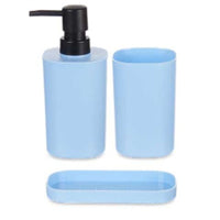 Badezimmer Set Berilo B8108-S3-BLUE Blau Schwarz Polypropylen (12 Stück)