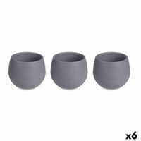 Blumentopfset Ibergarden ES0301102S3 Anthrazit Kunststoff 12 x 12 x 11 cm (6 Stück)