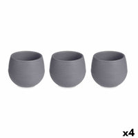Blumentopfset Ibergarden ES0501102S3 Anthrazit Kunststoff 16,5 x 16,5 x 14,5 cm (4 Stück)