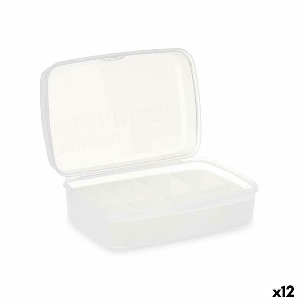 Box mit Fächern Kinvara Weiß Durchsichtig Kunststoff (12 Stück)
