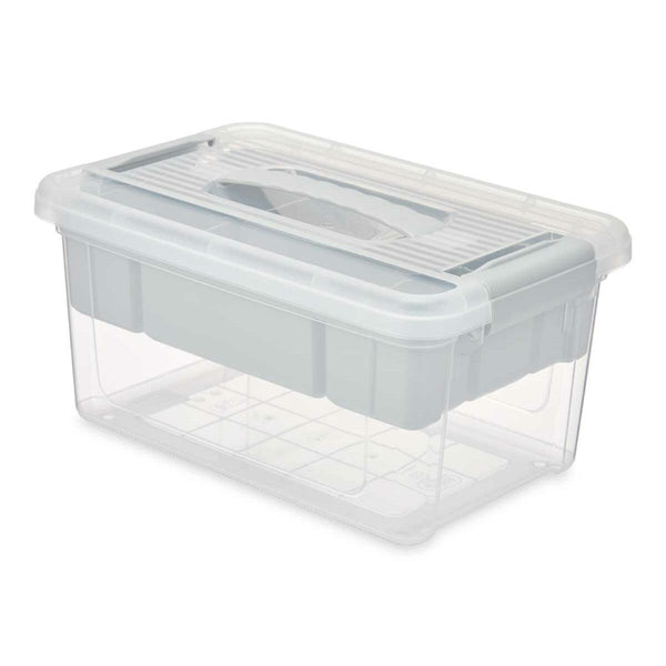 Mehrzweckbox Kipit 02 1310 Grau Durchsichtig Kunststoff 5 L 29,5 x 14,5 x 19,2 cm (6 Stück)