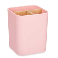 Zahnbürstenhalter Berilo B9041-PINK Rosa Bambus Polypropylen 9 x 11 x 9 cm (6 Stück)