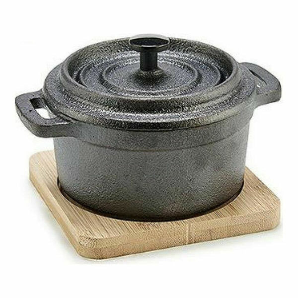 Kochtopf Kinvara Braun Schwarz Holz Bambus Geschmiedetes Eisen 13 x 8,5 x 10 cm 10 x 8.5 x 13 cm 13 x 10 x 8,5 cm (12 Stück)