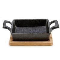 Tapas Servierpfanne Kinvara Braun Schwarz Holz Bambus Eisen 19 x 5 x 14 cm 14 x 5 x 18,5 cm (12 Stück)