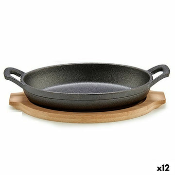 Tapas Servierpfanne Kinvara Braun Grau Holz 22,5 x 4,5 x 12,5 cm 12,5 x 5 x 22,2 cm (12 Stück)