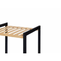 Badezimmerregal Berilo WR5503-4-459 Schwarz natürlich 35 x 30 x 100 cm