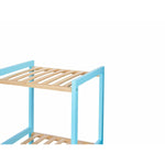 Badezimmerregal Berilo WR5503-4-462 Blau natürlich 35 x 30 x 100 cm
