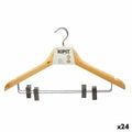 Aufhänger-Set Kipit 29100195 Braun Silberfarben Holz Metall 44,5 x 1,5 x 24,5 cm Klammern (24 Stück)