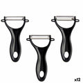 Obst- und Gemüseschäler Kinvara Schwarz Edelstahl Polypropylen 9 x 20 x 3,5 cm 10,2 x 20 x 3,5 cm Satz (12 Stück)