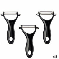 Obst- und Gemüseschäler Kinvara Schwarz Edelstahl Polypropylen 9 x 20 x 3,5 cm 10,2 x 20 x 3,5 cm Satz (12 Stück)