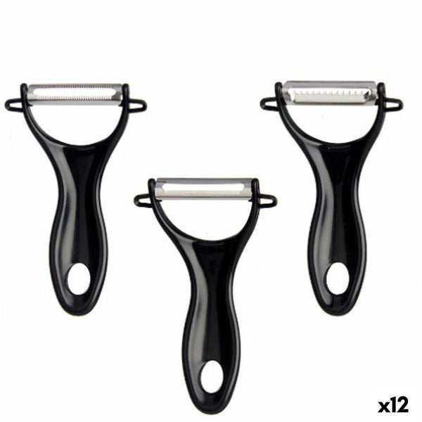 Obst- und Gemüseschäler Kinvara Schwarz Edelstahl Polypropylen 9 x 20 x 3,5 cm 10,2 x 20 x 3,5 cm Satz (12 Stück)