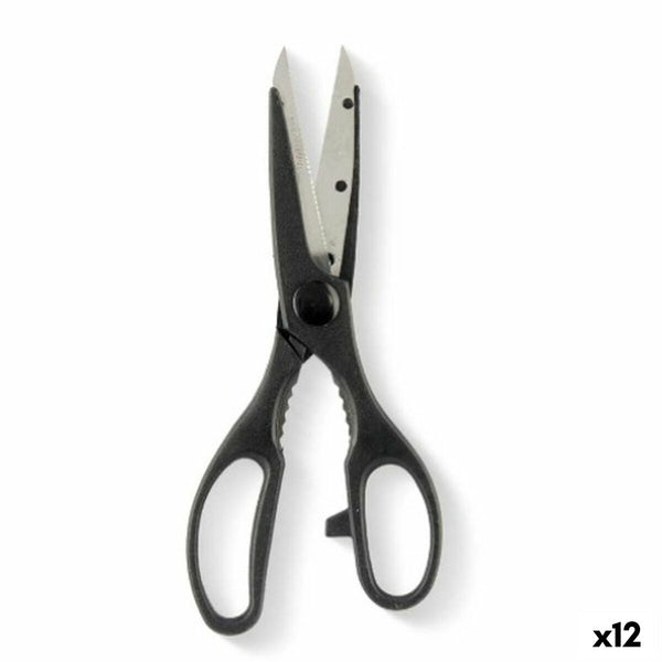 Kräuterschere Kinvara Schwarz Silberfarben Edelstahl 7,5 x 21 x 1 cm (12 Stück)