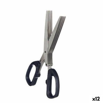 Kräuterschere Kinvara Schwarz Silberfarben Metall ABS 7 x 18,5 x 1,7 cm (12 Stück)