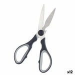 Schere Kinvara KT156088 Schwarz Silberfarben Edelstahl 8,5 x 21 x 1,5 cm (12 Stück)