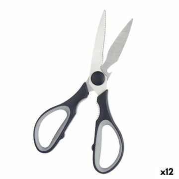 Schere Kinvara KT156088 Schwarz Silberfarben Edelstahl 8,5 x 21 x 1,5 cm (12 Stück)