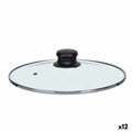 Topfdeckel Kinvara Durchsichtig Silberfarben Silber Metall Glas Edelstahl Kristall Stahl 22 cm 22,5 x 6 x 22,5 cm 22,5 x 5 x 22,