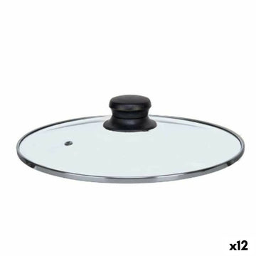 Topfdeckel Kinvara Durchsichtig Silberfarben Silber Metall Glas Edelstahl Kristall Stahl 22 cm 22,5 x 6 x 22,5 cm 22,5 x 5 x 22,