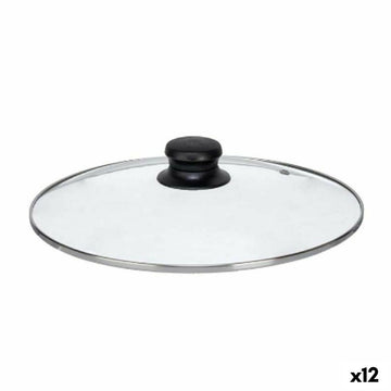 Topfdeckel Kinvara Durchsichtig Silberfarben Silber Metall Glas Edelstahl Kristall Stahl 26 cm 26,5 x 5 x 26,5 cm (12 Stück)