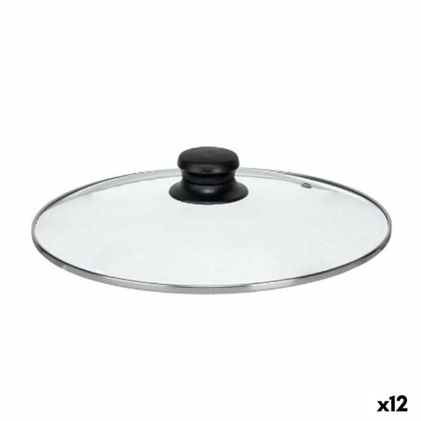 Topfdeckel Kinvara Durchsichtig Silberfarben Silber Metall Glas Edelstahl Kristall Stahl 26 cm 26,5 x 5 x 26,5 cm (12 Stück)