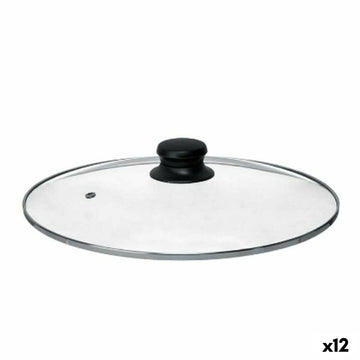 Topfdeckel Kinvara Durchsichtig Silberfarben Silber Metall Glas Edelstahl Kristall Stahl 30 cm 30,5 x 6 x 30,5 cm (12 Stück)