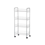 Gemüsewagen Kinvara Silberfarben Silber Metall Polypropylen Kunststoff 37 x 27 x 82,5 cm 26,5 x 82 x 8,5 cm (4 Stück)