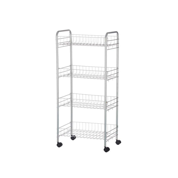 Gemüsewagen Kinvara Silberfarben Silber Metall Polypropylen Kunststoff 37 x 27 x 82,5 cm 26,5 x 82 x 8,5 cm (4 Stück)