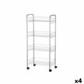 Gemüsewagen Kinvara Silberfarben Silber Metall Polypropylen Kunststoff 37 x 27 x 82,5 cm 26,5 x 82 x 8,5 cm (4 Stück)