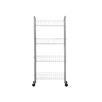 Gemüsewagen Kinvara Silberfarben Silber Metall Polypropylen Kunststoff 37 x 27 x 82,5 cm 26,5 x 82 x 8,5 cm (4 Stück)