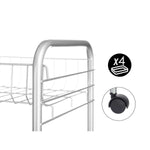 Gemüsewagen Kinvara Silberfarben Silber Metall Polypropylen Kunststoff 37 x 27 x 82,5 cm 26,5 x 82 x 8,5 cm (4 Stück)