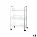 Gemüsewagen Kinvara Silberfarben Silber Metall Polypropylen Kunststoff 37 x 27 x 62,3 cm 26,5 x 56 x 8,5 cm (4 Stück)