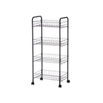 Gemüsewagen Kinvara Schwarz Metall Polypropylen Kunststoff 40,5 x 27 x 82,5 cm 26,5 x 82 x 8,5 cm (4 Stück)