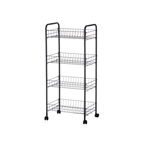 Gemüsewagen Kinvara Schwarz Metall Polypropylen Kunststoff 40,5 x 27 x 82,5 cm 26,5 x 82 x 8,5 cm (4 Stück)
