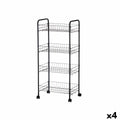 Gemüsewagen Kinvara Schwarz Metall Polypropylen Kunststoff 40,5 x 27 x 82,5 cm 26,5 x 82 x 8,5 cm (4 Stück)