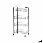Gemüsewagen Kinvara Schwarz Metall Polypropylen Kunststoff 40,5 x 27 x 82,5 cm 26,5 x 82 x 8,5 cm (4 Stück)