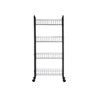 Gemüsewagen Kinvara Schwarz Metall Polypropylen Kunststoff 40,5 x 27 x 82,5 cm 26,5 x 82 x 8,5 cm (4 Stück)