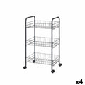 Gemüsewagen Kinvara Schwarz Metall Polypropylen Kunststoff 37 x 27 x 63 cm 26,5 x 56 x 8,5 cm (4 Stück)