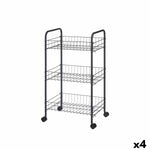 Gemüsewagen Kinvara Schwarz Metall Polypropylen Kunststoff 37 x 27 x 63 cm 26,5 x 56 x 8,5 cm (4 Stück)