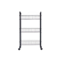 Gemüsewagen Kinvara Schwarz Metall Polypropylen Kunststoff 37 x 27 x 63 cm 26,5 x 56 x 8,5 cm (4 Stück)