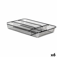 Besteckkasten Kinvara Schwarz Metall 26 x 4,7 x 35,5 cm 26 x 5,5 x 35,5 cm (6 Stück)