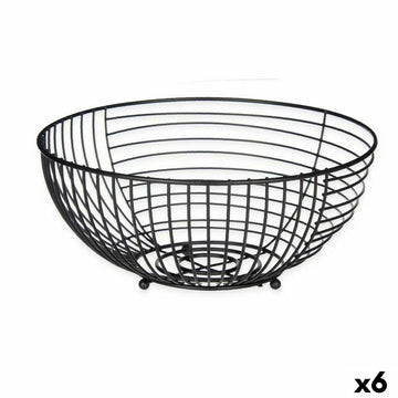 Obstschale Kinvara Schwarz Metall 28 x 12 x 28 cm (6 Stück)